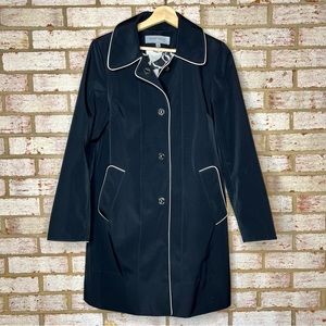 Anne Klein trench coat black with beige trim size S